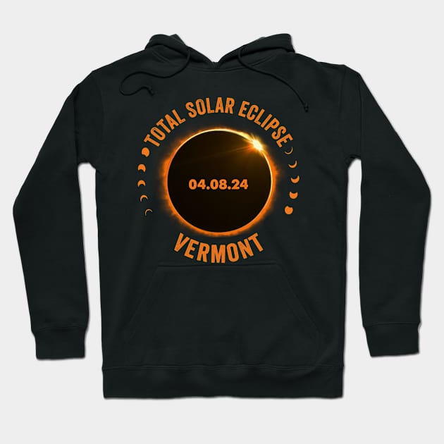 Vermont Total Solar Eclipse 2024 American Totality April 8 Hoodie by Sky at night